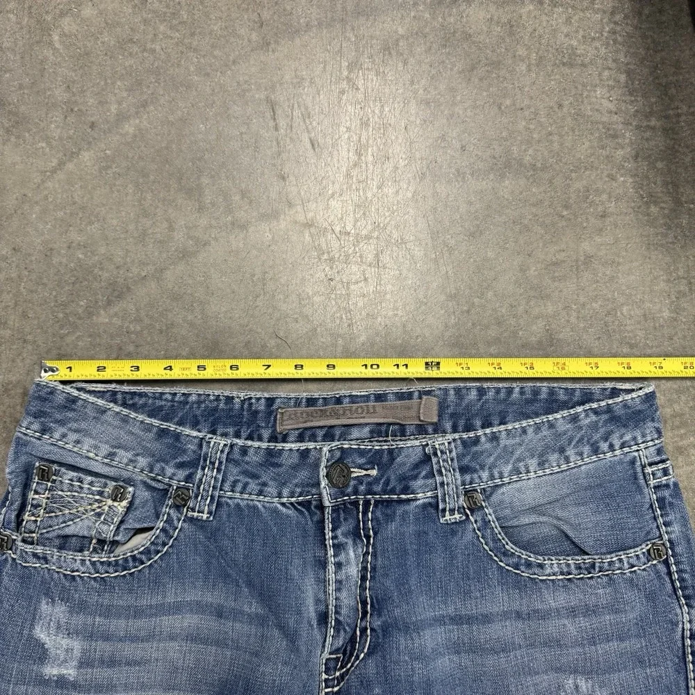 Rock & Roll Cowboy Double Barrel Jeans Men's Relaxed Bootcut Distressed 38x34